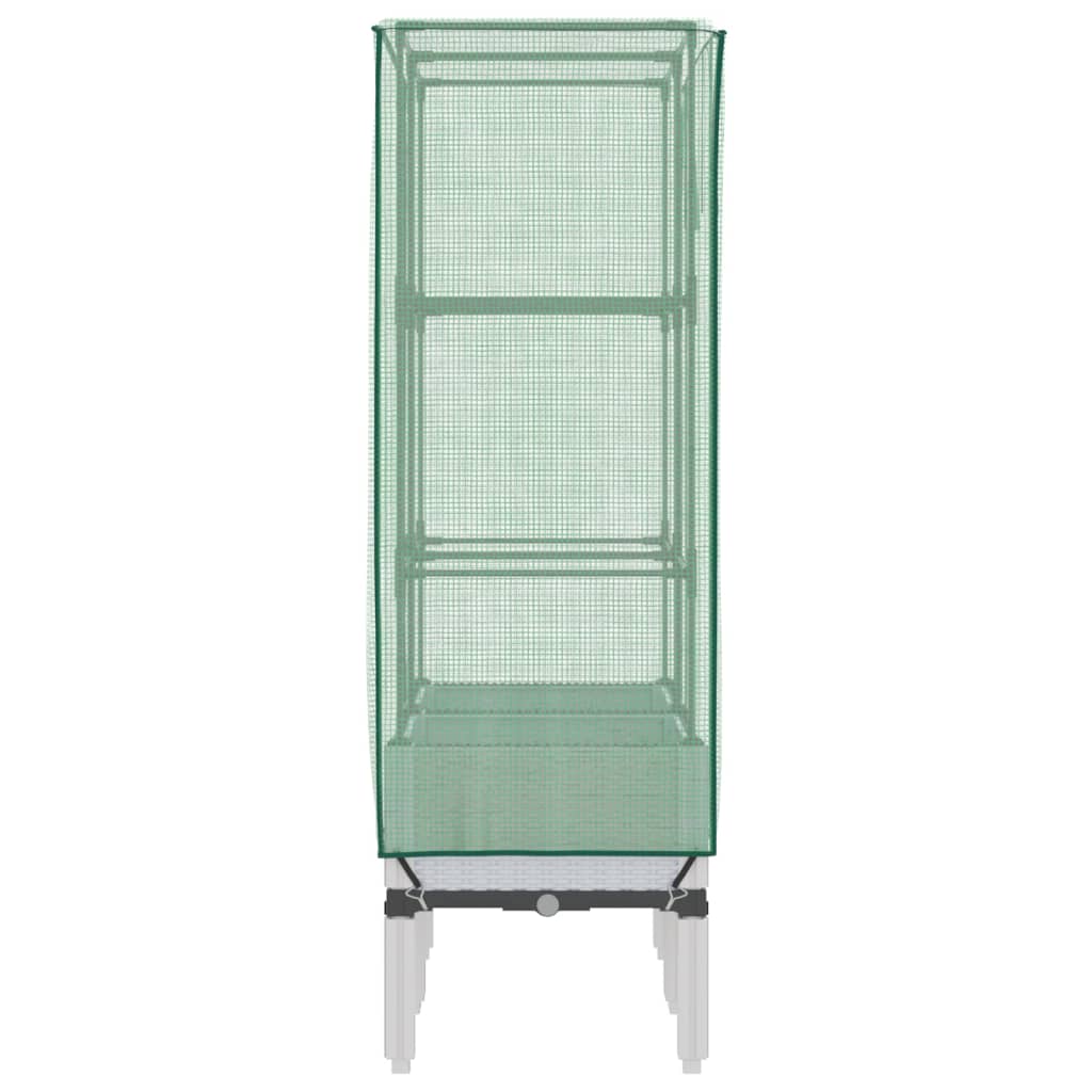 højbed med drivhusovertræk 80x40x140 cm rattan-look