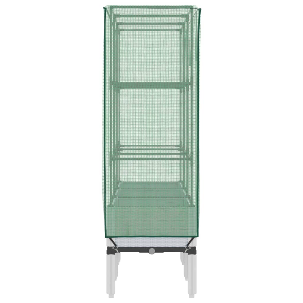 højbed med drivhusovertræk 120x40x140 cm rattan-look