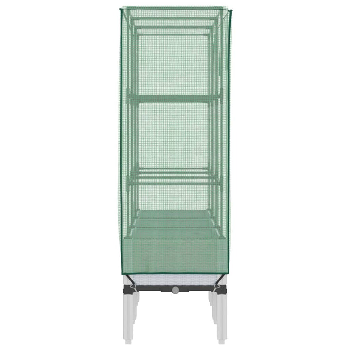 højbed med drivhusovertræk 120x40x140 cm rattan-look