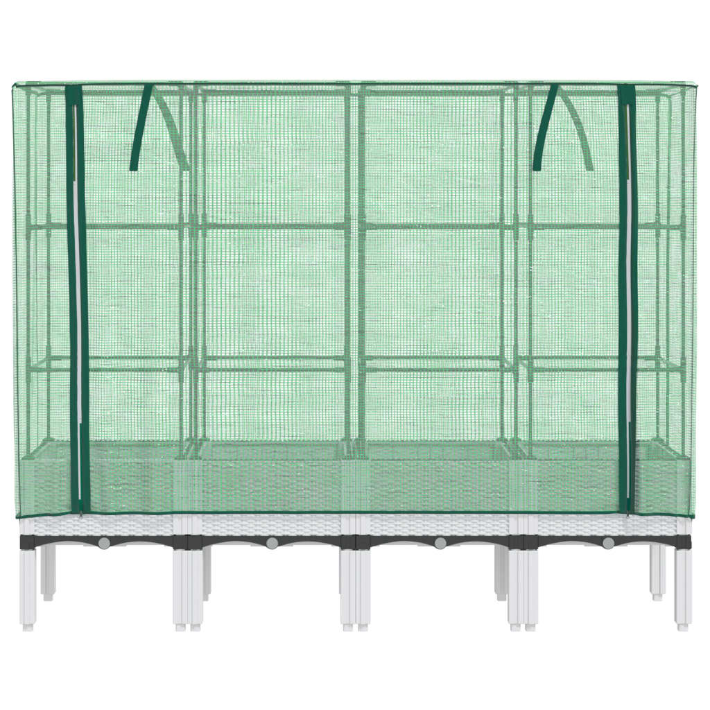 højbed med drivhusovertræk 160x40x140 cm rattan-look