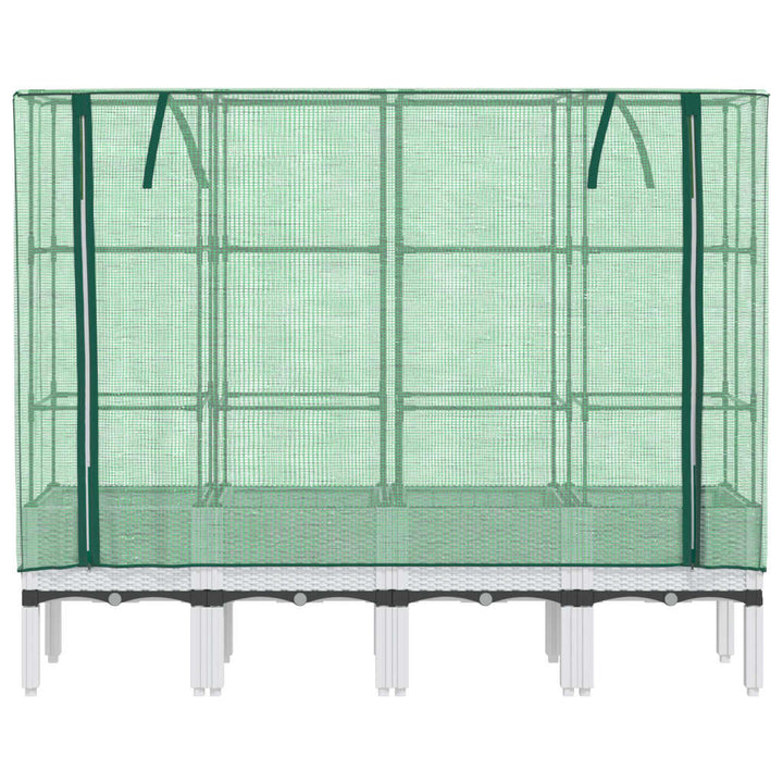 højbed med drivhusovertræk 160x40x140 cm rattan-look