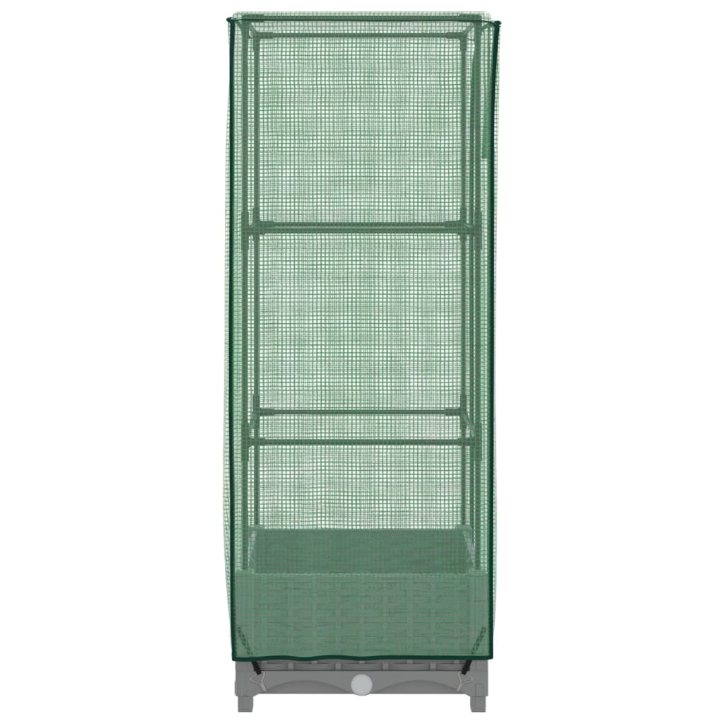 højbed med drivhusovertræk 40x40x123 cm rattan-look