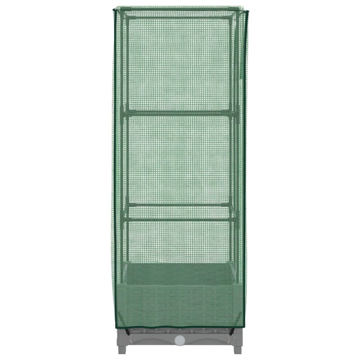 højbed med drivhusovertræk 40x40x123 cm rattan-look
