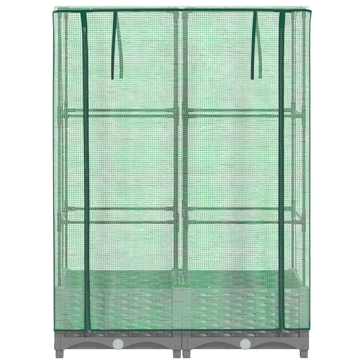 højbed med drivhusovertræk 80x40x123 cm rattan-look