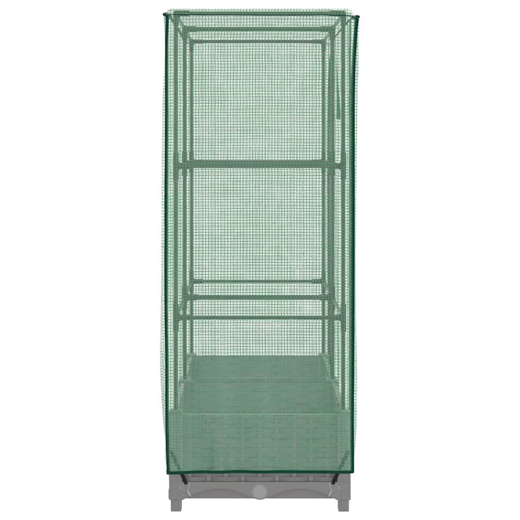 højbed med drivhusovertræk 80x40x123 cm rattan-look