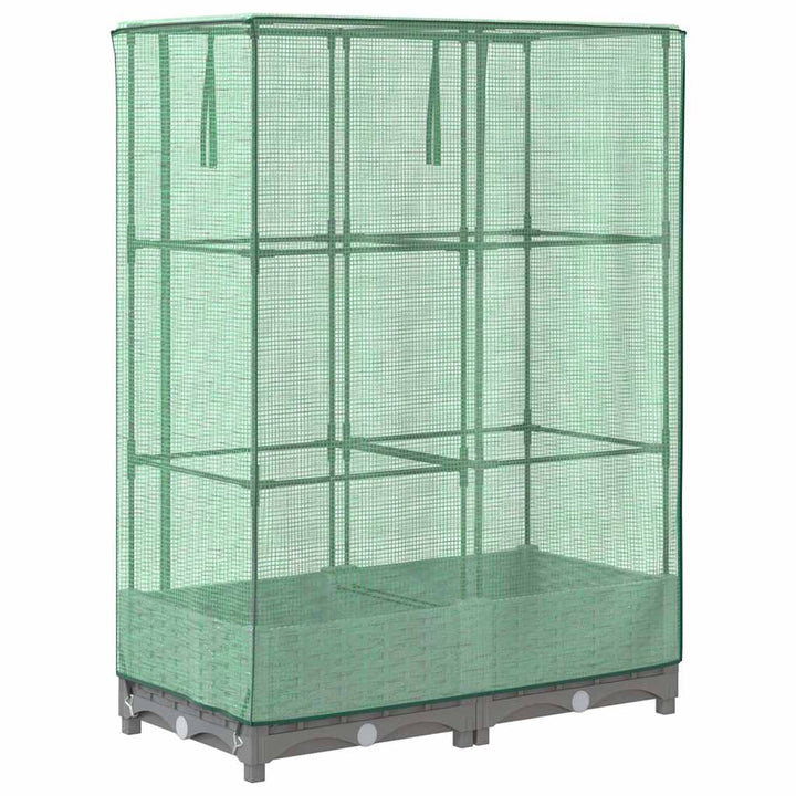 højbed med drivhusovertræk 80x40x123 cm rattan-look