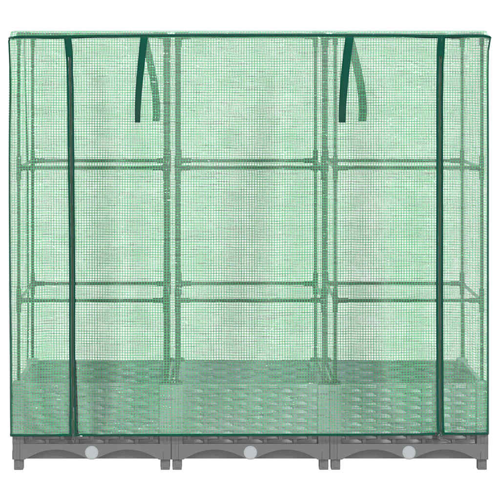 højbed med drivhusovertræk 120x40x123 cm rattan-look