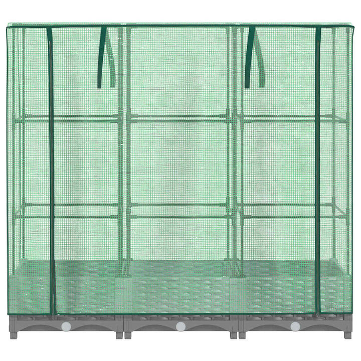 højbed med drivhusovertræk 120x40x123 cm rattan-look