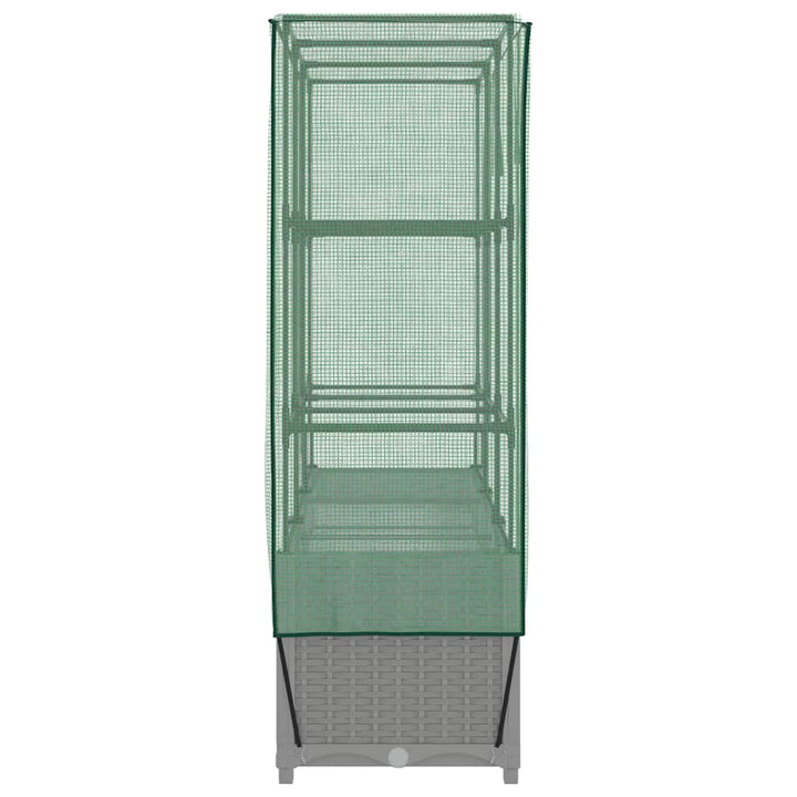højbed med drivhusovertræk 120x40x138 cm rattan-look