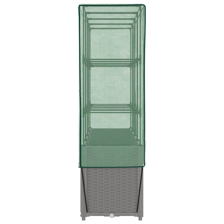 højbed med drivhusovertræk 160x40x153 cm rattan-look