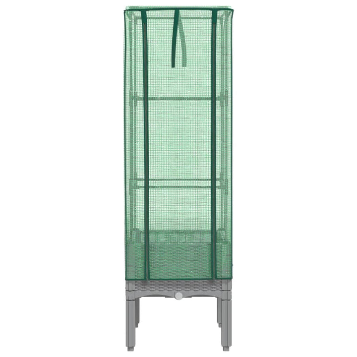 højbed med drivhusovertræk 40x40x140 cm rattan-look