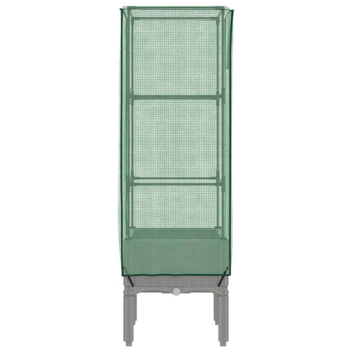højbed med drivhusovertræk 40x40x140 cm rattan-look