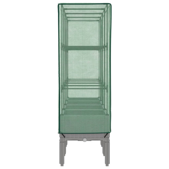 højbed med drivhusovertræk 160x40x140 cm rattan-look