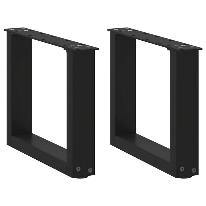 sofabordsben U-formet 2 stk. sort 30x(30-31) cm stål