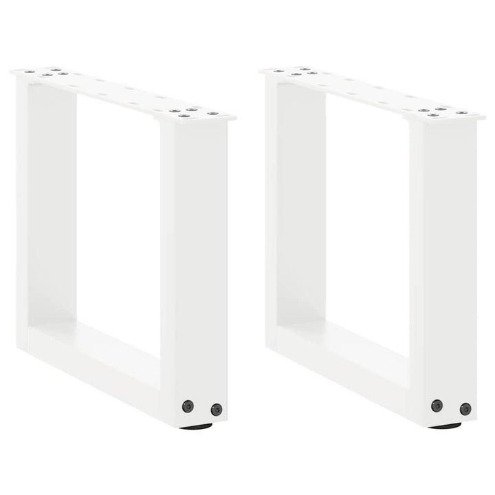 sofabordsben U-formet 2 stk. hvid 30x(30-31) cm stål