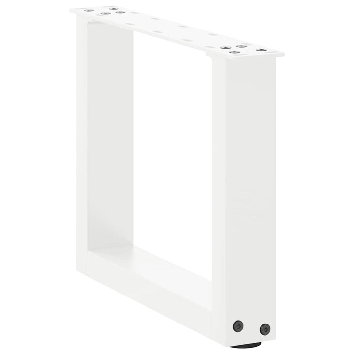 sofabordsben U-formet 2 stk. hvid 30x(30-31) cm stål