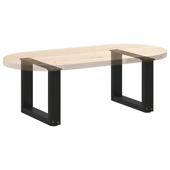 sofabordsben U-formet 2 stk. sort 40x(30-31) cm stål