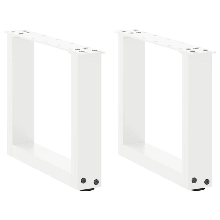 sofabordsben U-formet 2 stk. hvid 40x(30-31) cm stål