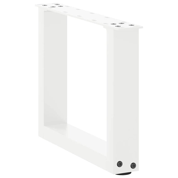 sofabordsben U-formet 2 stk. hvid 40x(30-31) cm stål