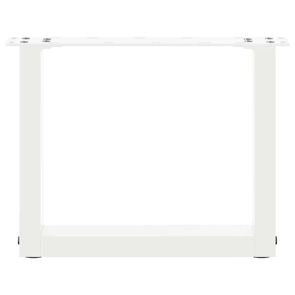 sofabordsben U-formet 2 stk. hvid 40x(30-31) cm stål