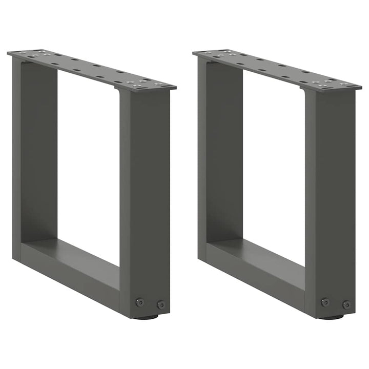 sofabordsben U-formet 2 stk. antracit 40x(30-31) cm stål