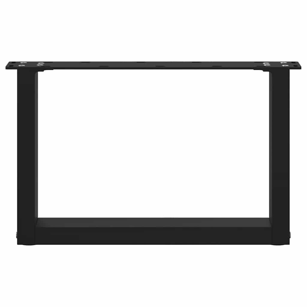 sofabordsben U-formet 2 stk. sort 50x(30-31) cm stål