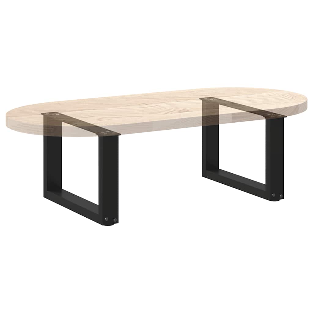 sofabordsben U-formet 2 stk. sort 50x(30-31) cm stål