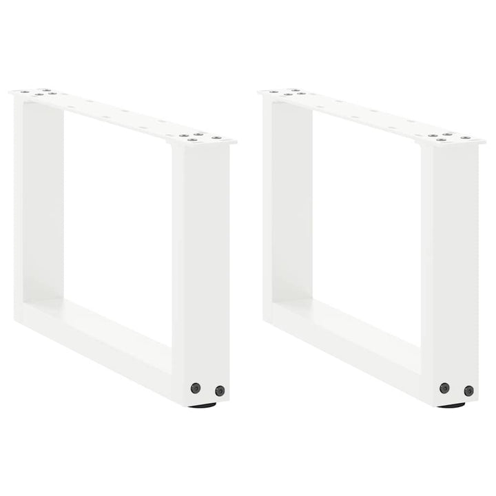 sofabordsben U-formet 2 stk. hvid 50x(30-31) cm stål