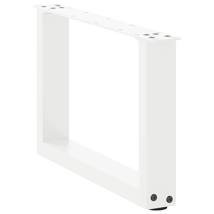 sofabordsben U-formet 2 stk. hvid 50x(30-31) cm stål