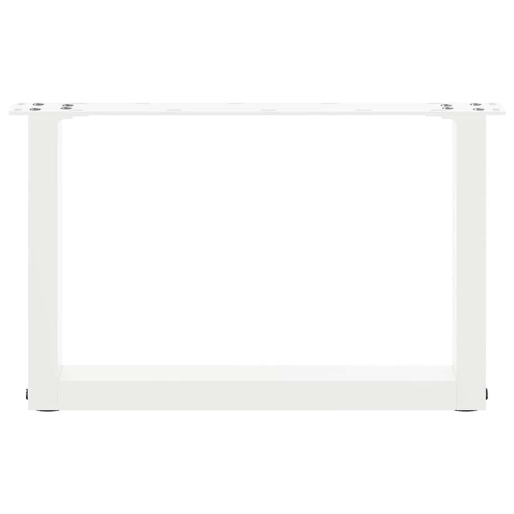 sofabordsben U-formet 2 stk. hvid 50x(30-31) cm stål