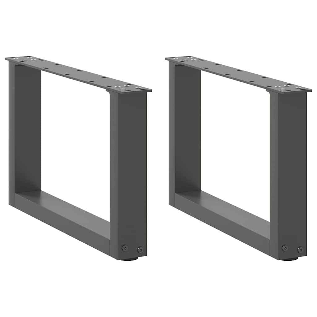 sofabordsben U-formet 2 stk. antracit 50x(30-31) cm stål