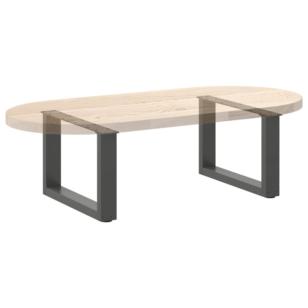 sofabordsben U-formet 2 stk. antracit 50x(30-31) cm stål