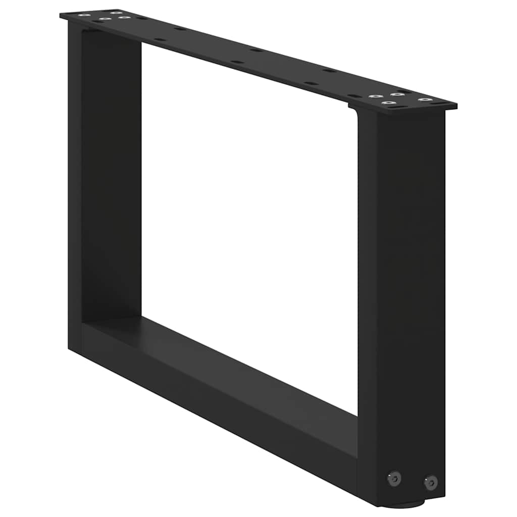 sofabordsben U-formet 2 stk. sort 60 x (30-31) cm stål