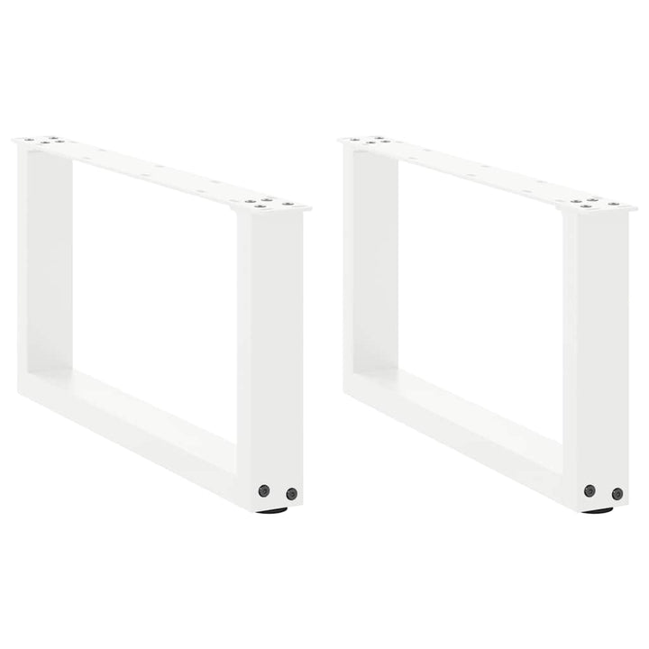 sofabordsben U-formet 2 stk. hvid 60x(30-31) cm stål