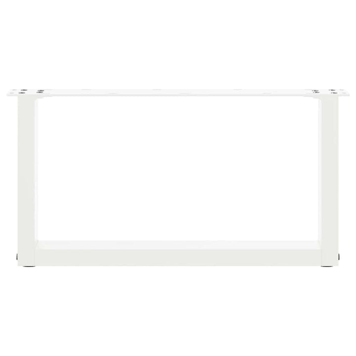 sofabordsben U-formet 2 stk. hvid 60x(30-31) cm stål