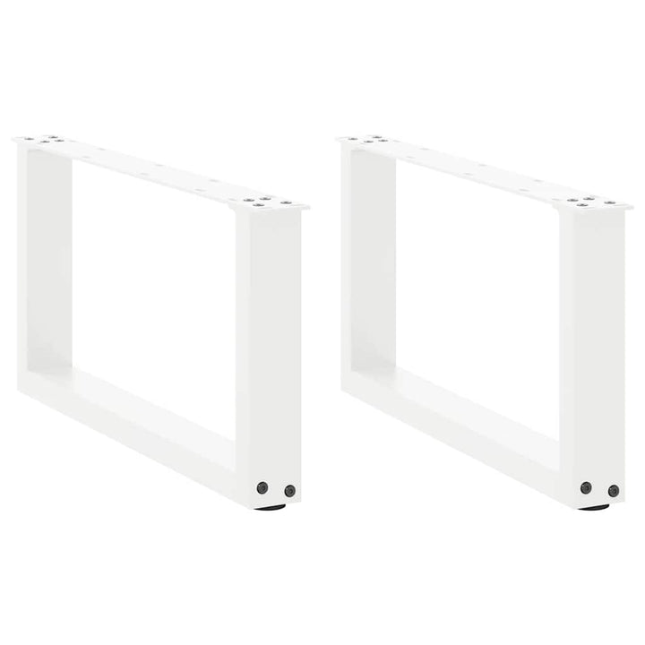 sofabordsben U-formet 2 stk. hvid 70x(30-31) cm stål