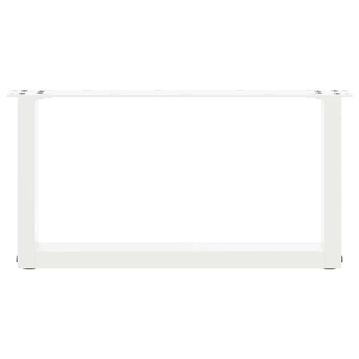 sofabordsben U-formet 2 stk. hvid 70x(30-31) cm stål