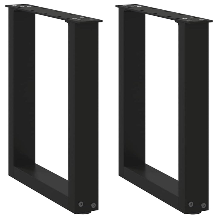sofabordsben U-formet 2 stk. sort 28 x (42-43) cm stål