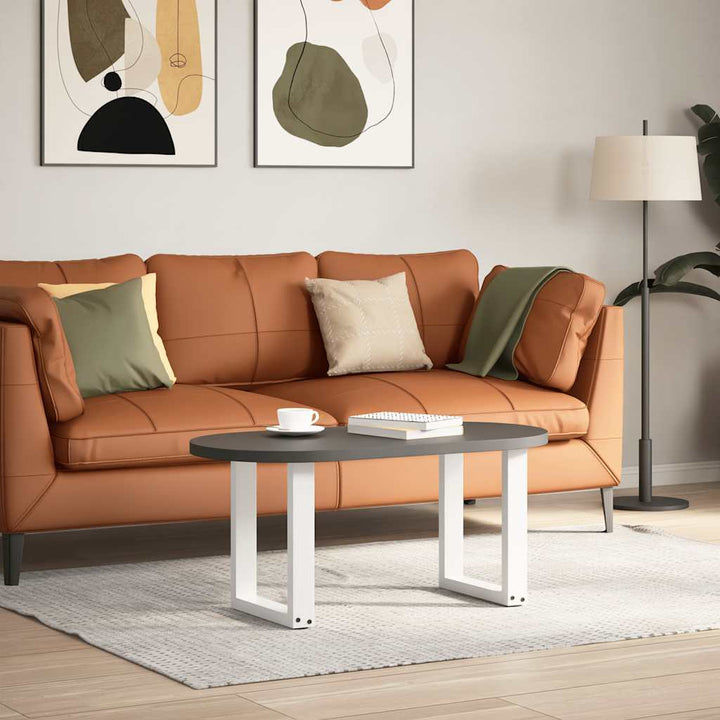 sofabordsben U-formet 2 stk. hvid 28 x (42-43) cm stål