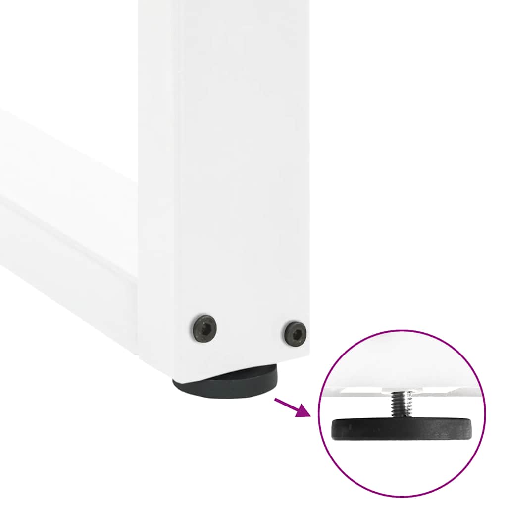 sofabordsben U-formet 2 stk. hvid 28 x (42-43) cm stål