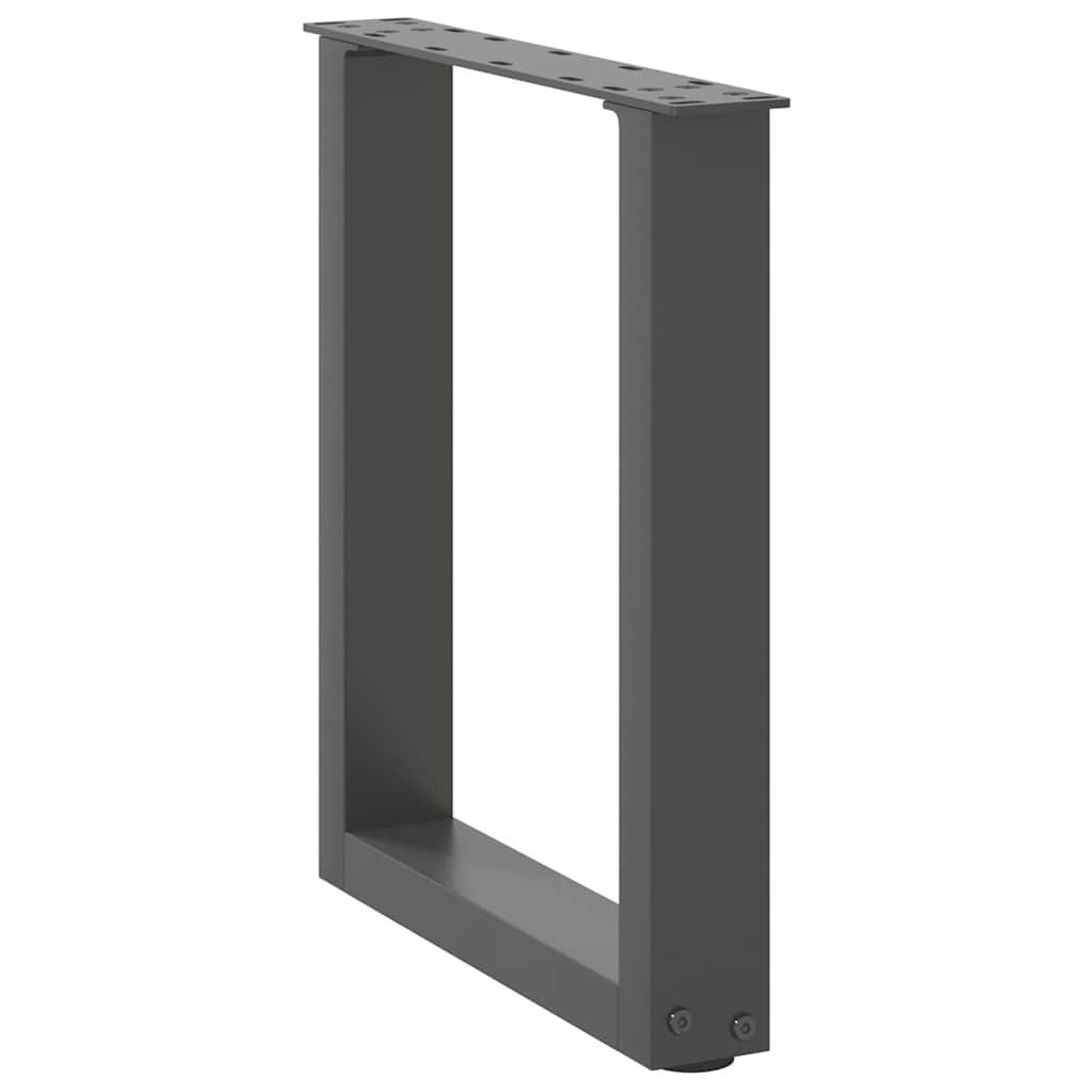 sofabordsben U-formet 2 stk. antracit 28 x (42-43) cm stål