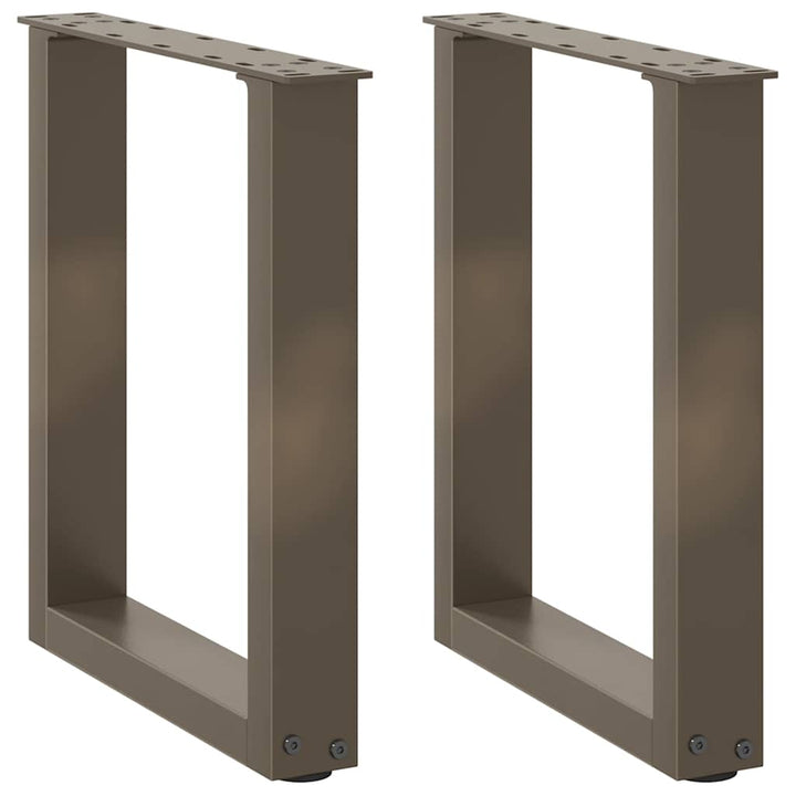 sofabordsben U-formet 2 stk. naturstål 28 x (42-43) cm stål