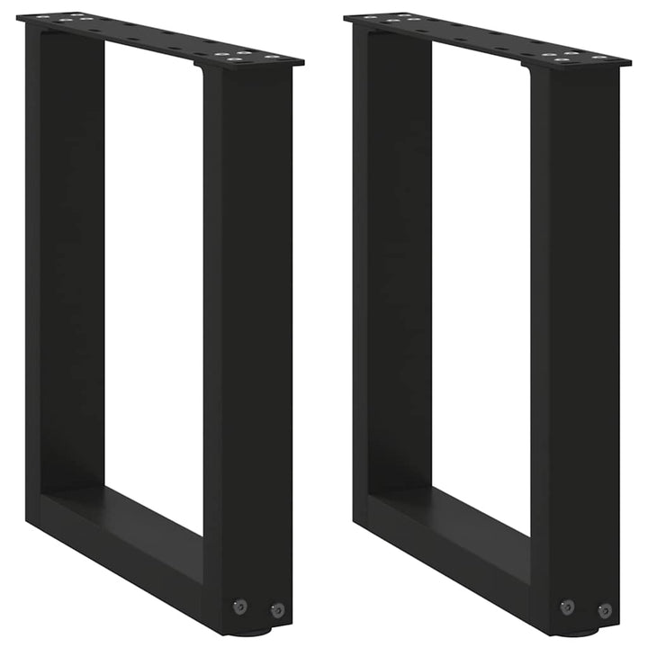 sofabordsben U-formet 2 stk. sort 38 x (42-43) cm stål