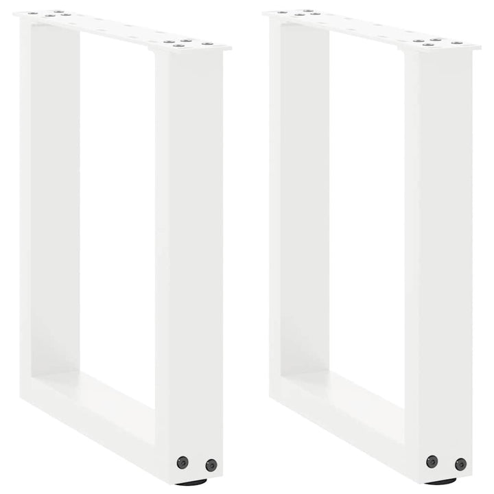 sofabordsben U-formet 2 stk. hvid 38 x (42-43) cm stål
