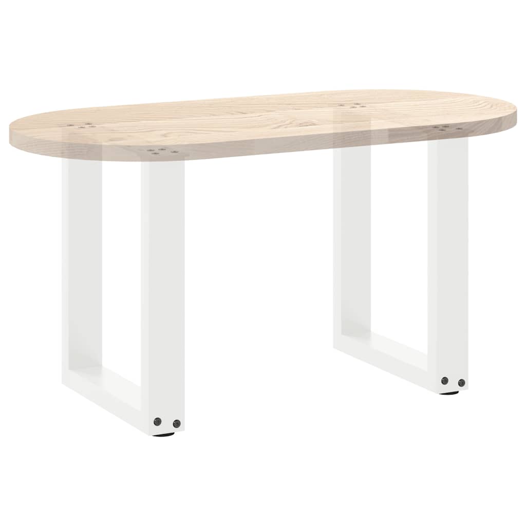 sofabordsben U-formet 2 stk. hvid 38 x (42-43) cm stål