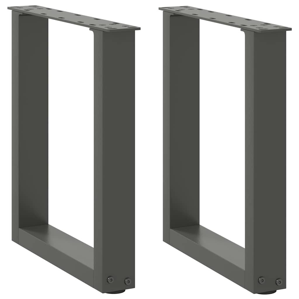 sofabordsben U-formet 2 stk. antracit 38 x (42-43) cm stål