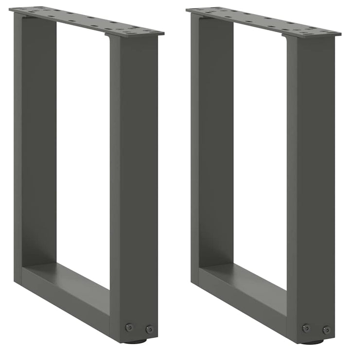 sofabordsben U-formet 2 stk. antracit 38 x (42-43) cm stål