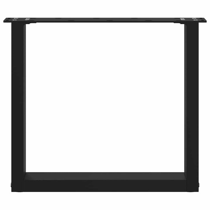 sofabordsben U-formet 2 stk. sort 50x(42-43) cm stål