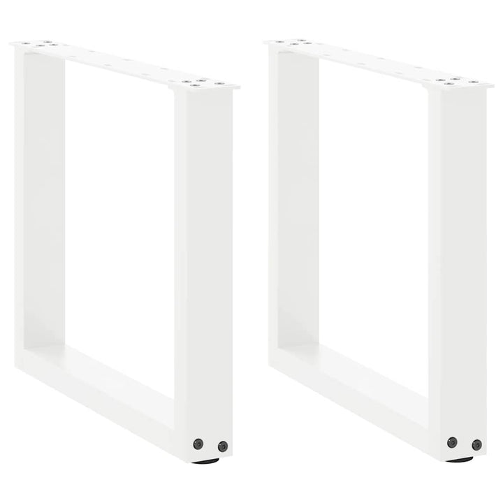 sofabordsben U-formet 2 stk. hvid 50x(42-43) cm stål
