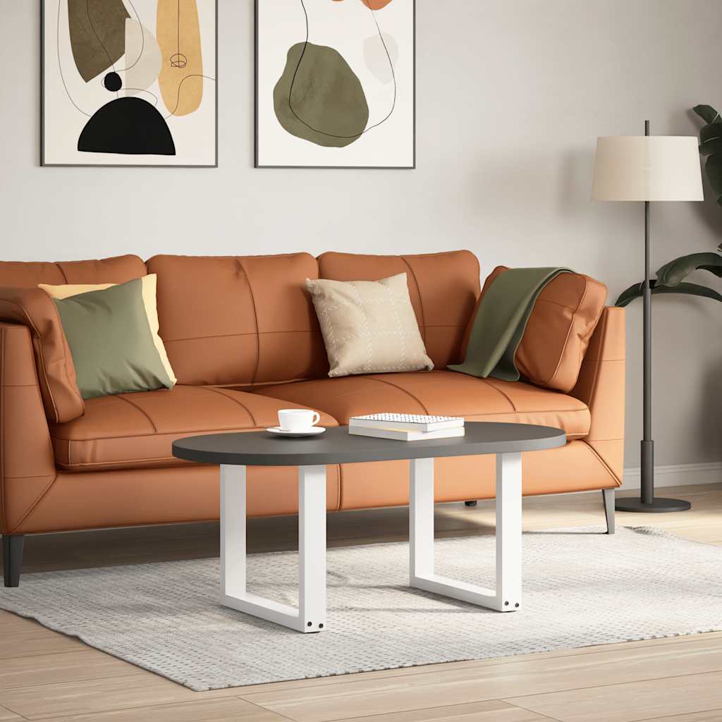 sofabordsben U-formet 2 stk. hvid 50x(42-43) cm stål